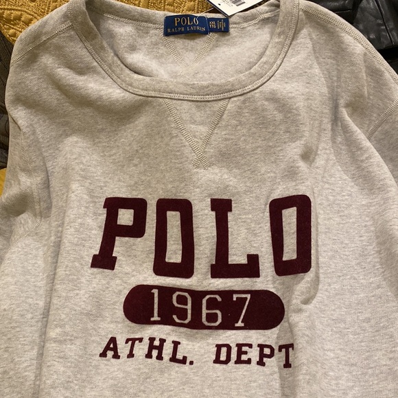 Men’s Polo Ralph Lauren POLO 1967 Athletic. Dept. Grey Crew Sweatshirt, XL, XXL - Picture 11 of 11